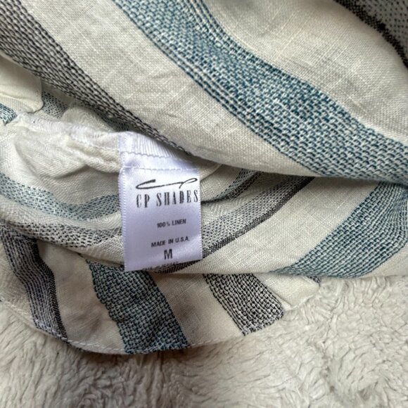 CP Shades Women's Livia Linen Popover Top Medium Deep V-Neck Long Sleeve New - Picture 4 of 9